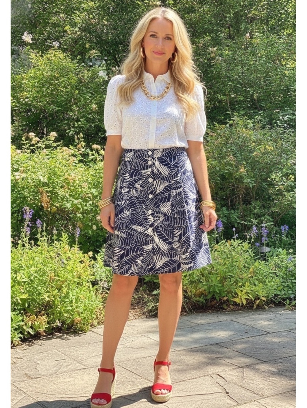 Brooks Brothers Nautical Palm Frond skirt, size 4